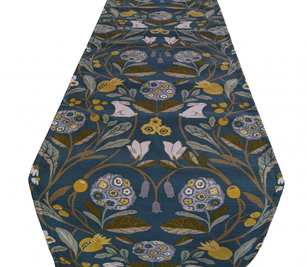 Teal and Yellow Rabbits Table Runner 100-250cm